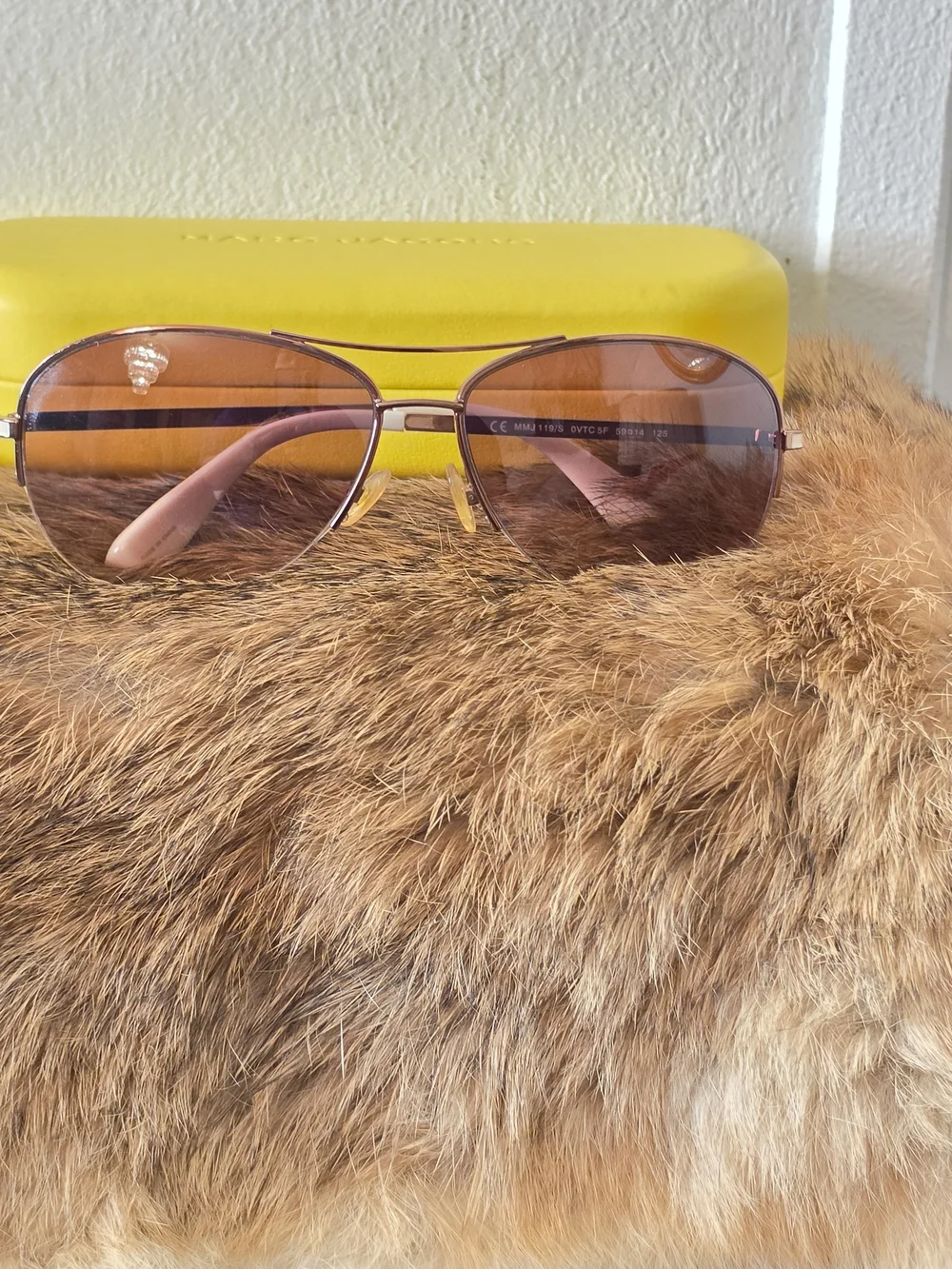 Marc Jacobs Rose Gold Aviator Sunglasses